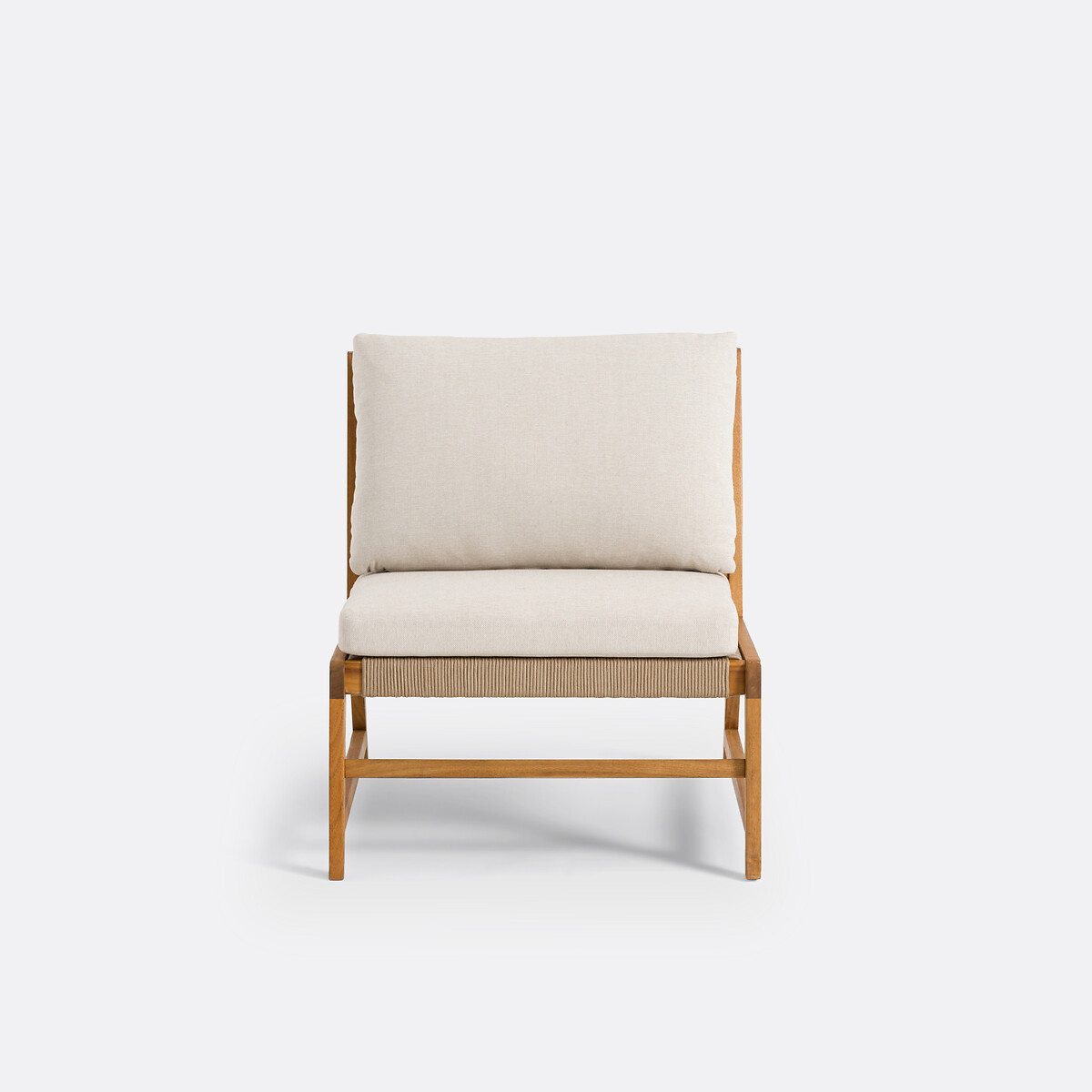 Fauteuil de jardin en acacia, Natou beige/écru, LA REDOUTE INTERIEURS