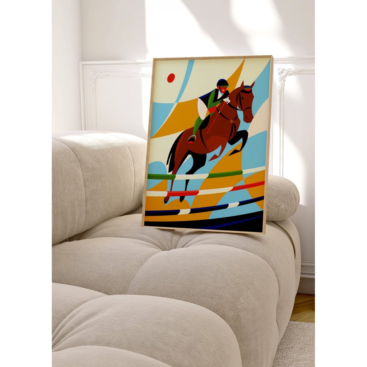 Affiche Équitation 2 blanc, L'AFFICHERIE