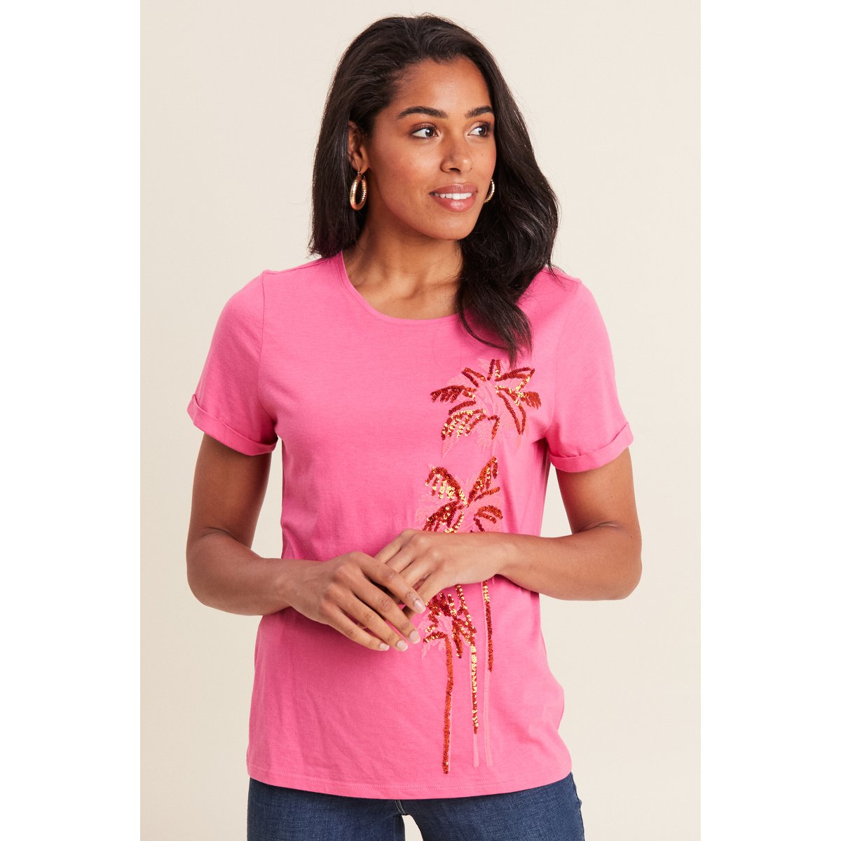 T-shirt manches courtes rose fushia, BREAL