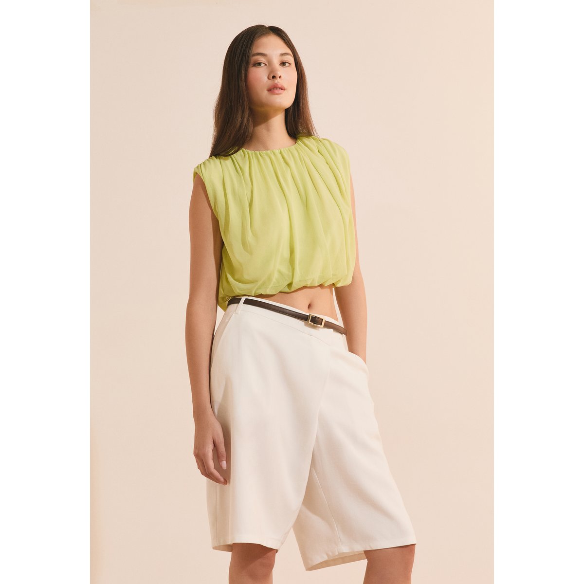 Short bermuda PIXEL blanc, ETAM