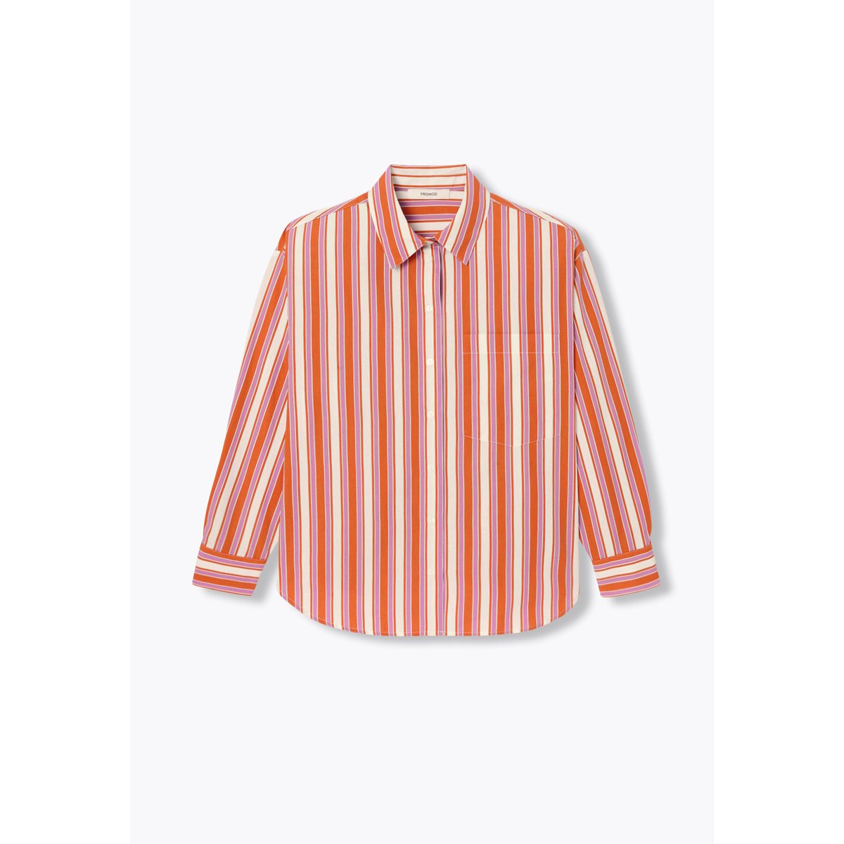 Chemise rayée oversize rayé orange, PROMOD