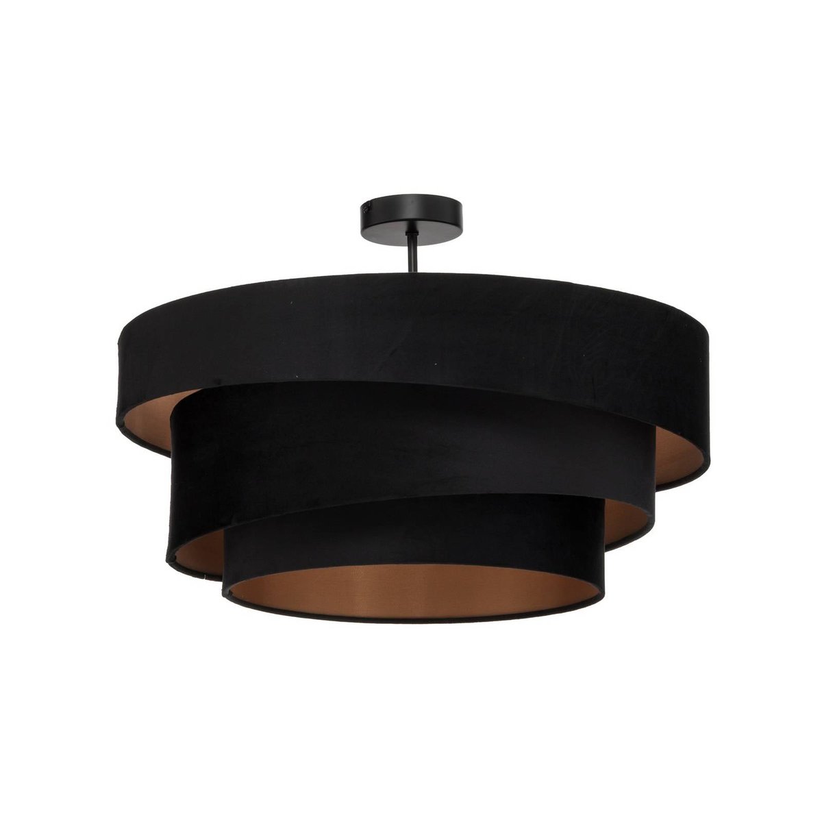 Plafonnier en textile moderne, Jusari noir, doré, LINDBY