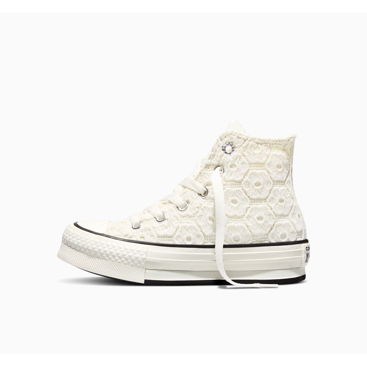 Baskets CHUCK TAYLOR ALL STAR EVA LIFT PLATFORM FLORAL CROCHET egret/black/egret, CONVERSE