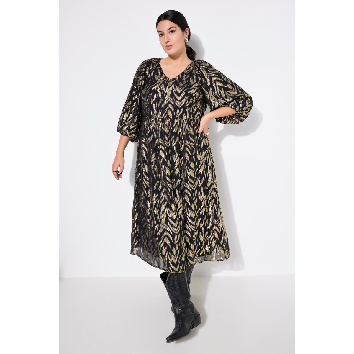 Robe maxi coupe trapèze noir, STUDIO UNTOLD