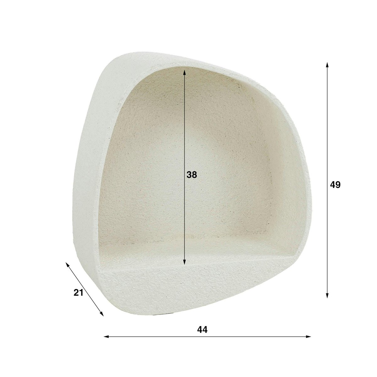 Etagère murale blanche en marbre composite forme organique 49 cm TAJ blanc, PIER IMPORT
