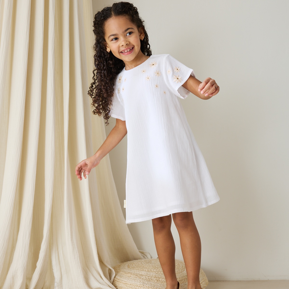 Robe enfant Poésie d'été blanc, PETIT BEGUIN