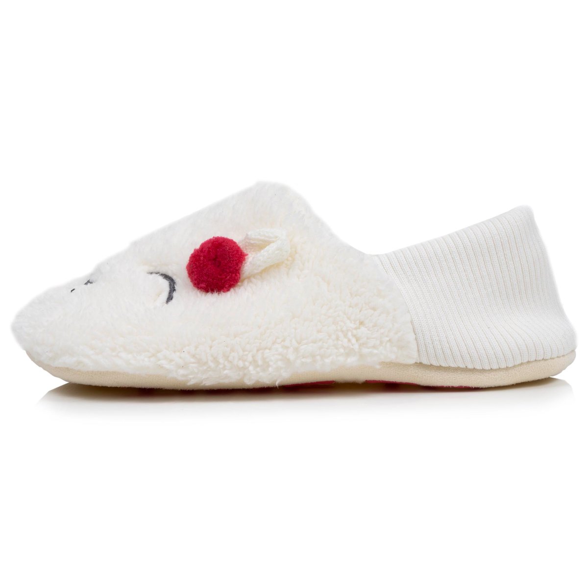 Chaussettes d'intérieur sherpa, picots antidérapants blanc, ISOTONER