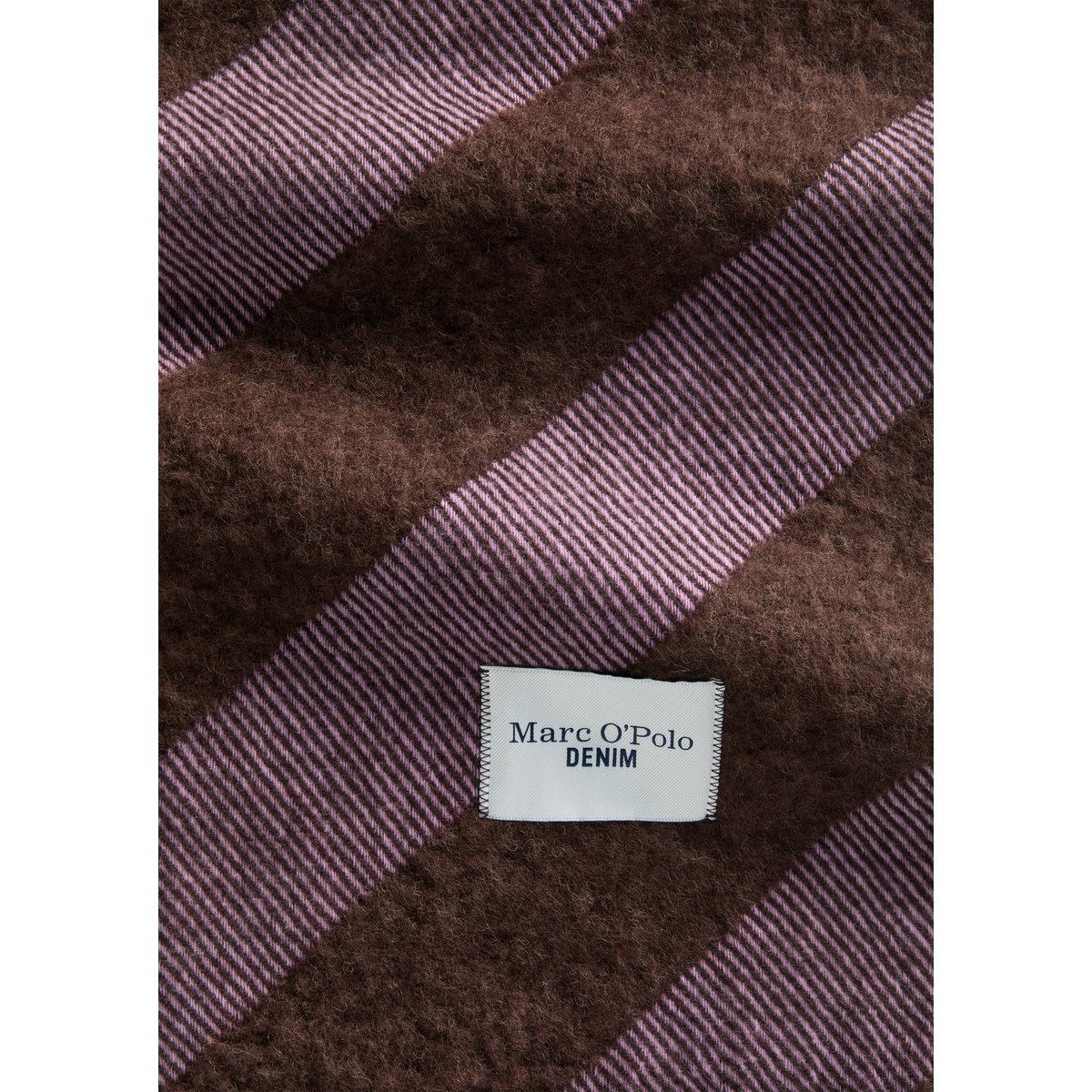 écharpe en laine avec des rayures en diagonale violet, MARC O’POLO DENIM