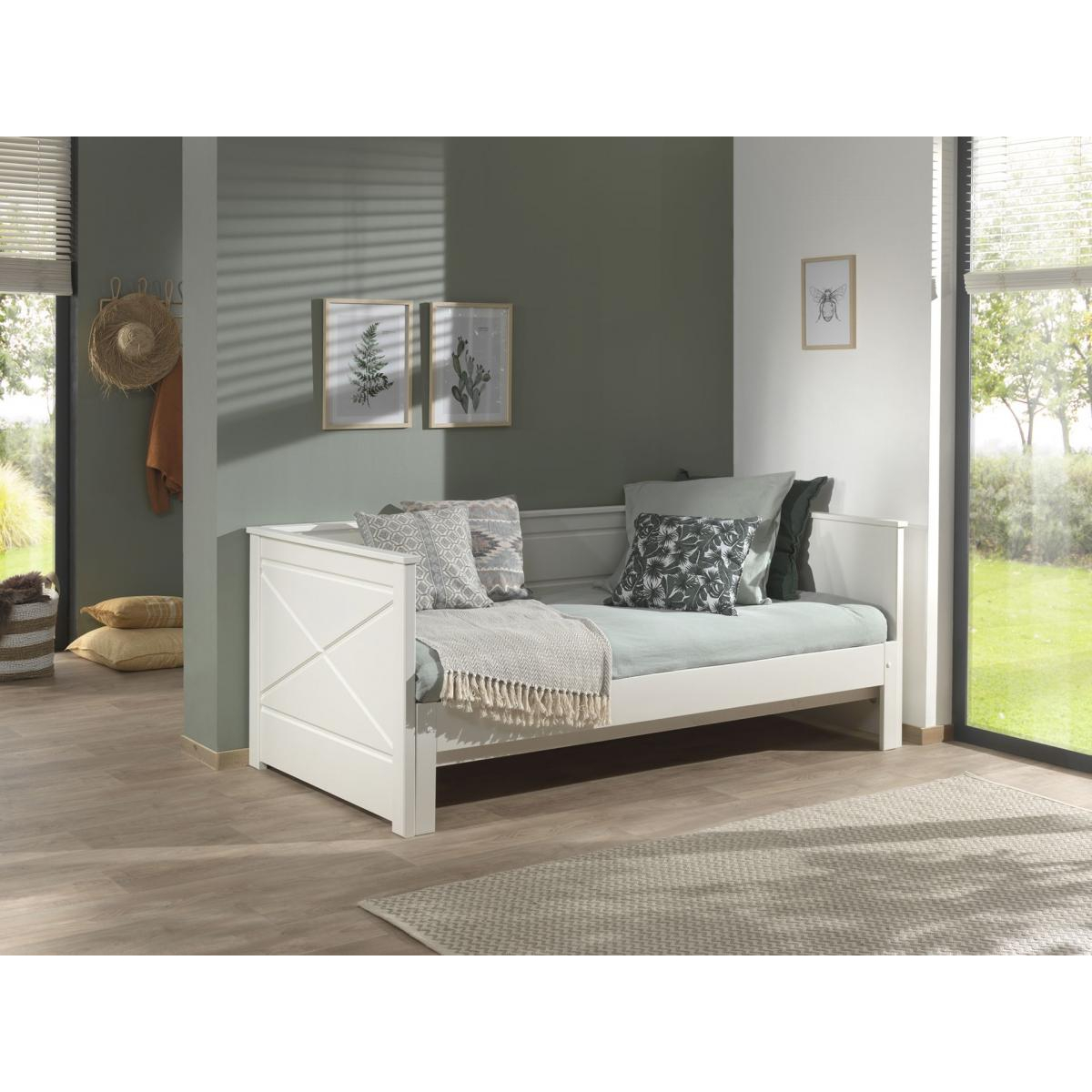 lit capitaine PINO extensible - couleur blanc couleur unique, VIPACK