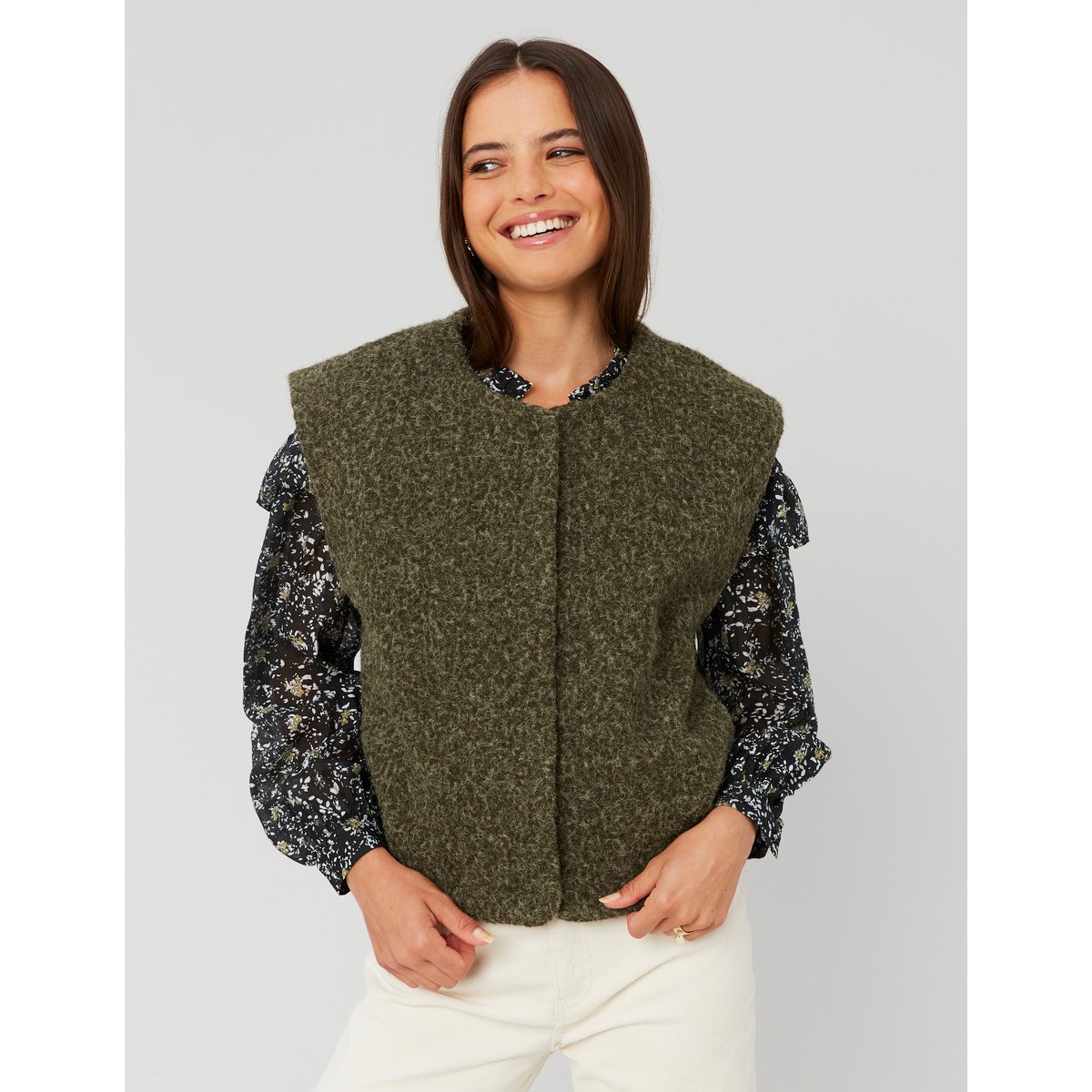 Veste sans manches vert kaki, BZB