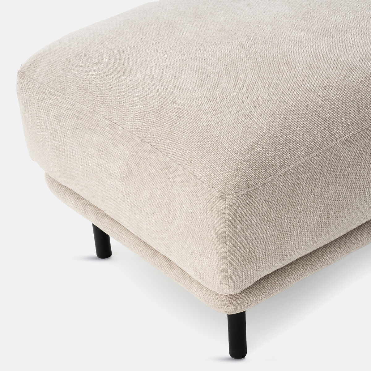 Pouf tissu texturé, Victor grège, LA REDOUTE INTERIEURS