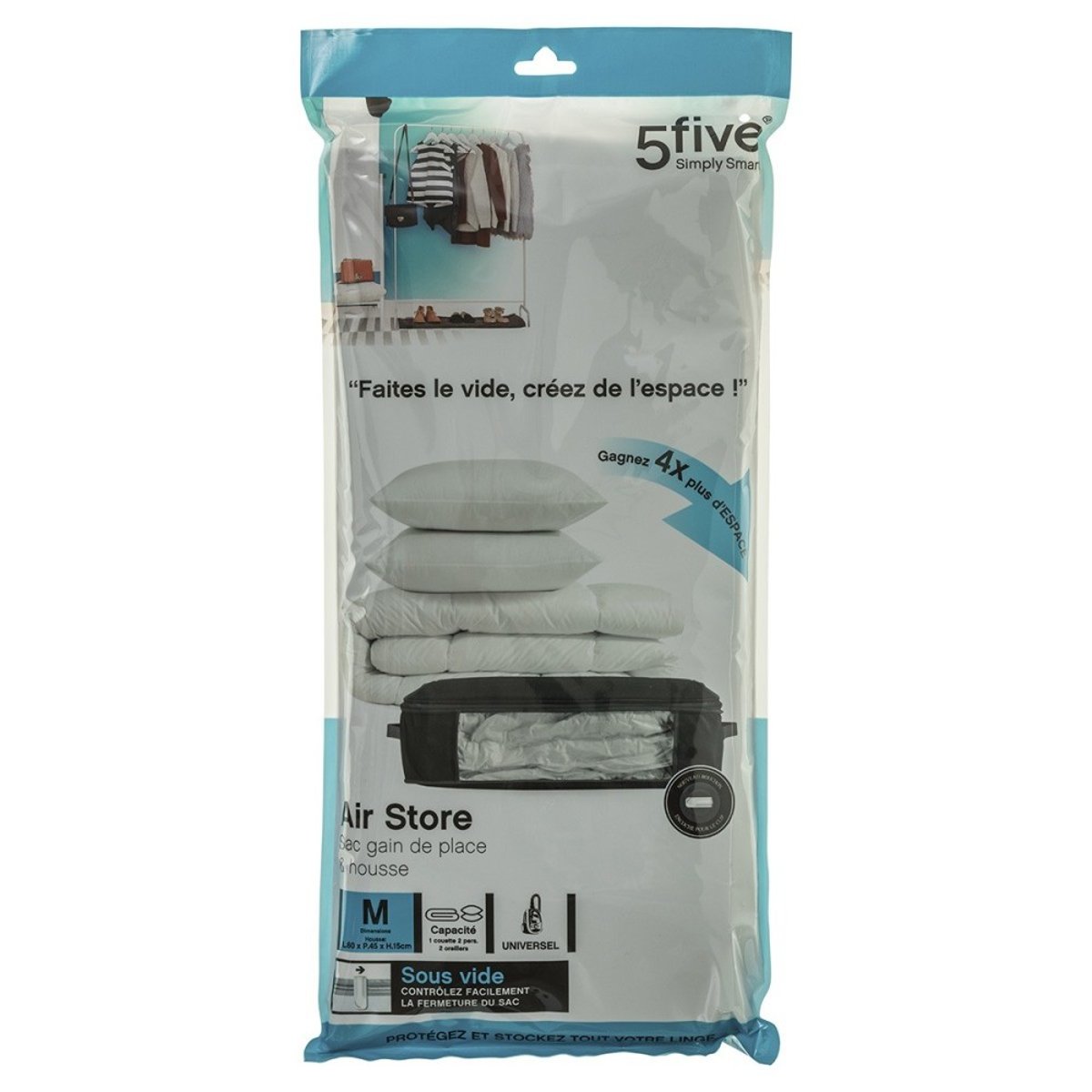 Housse De Rangement Sous Vide Air Store M noir, ATMOSPHERA