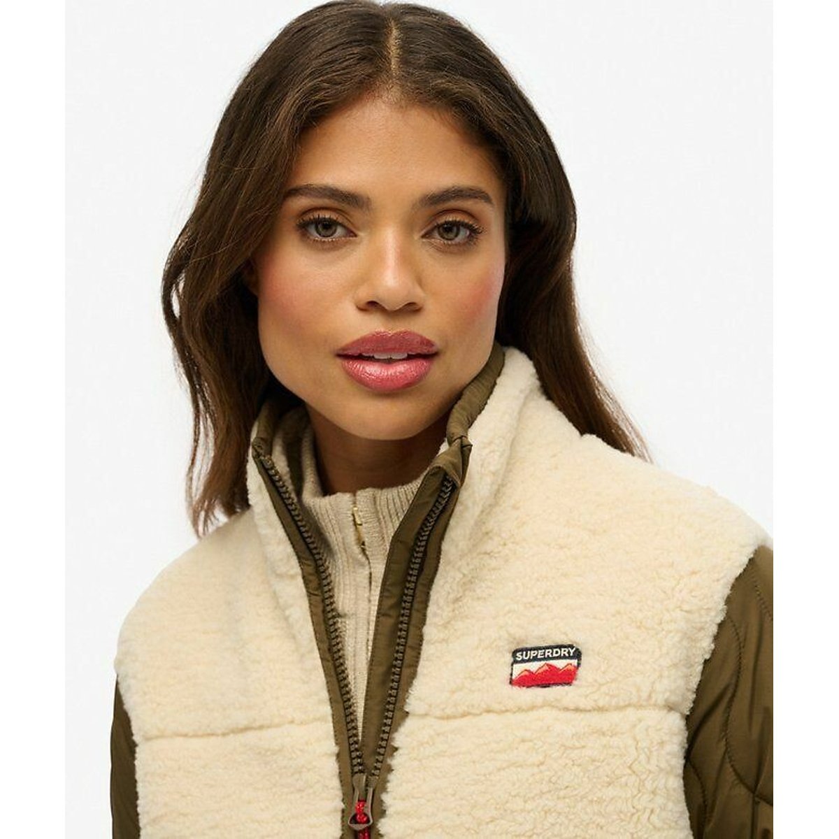 Veste polaire beige/kaki, SUPERDRY