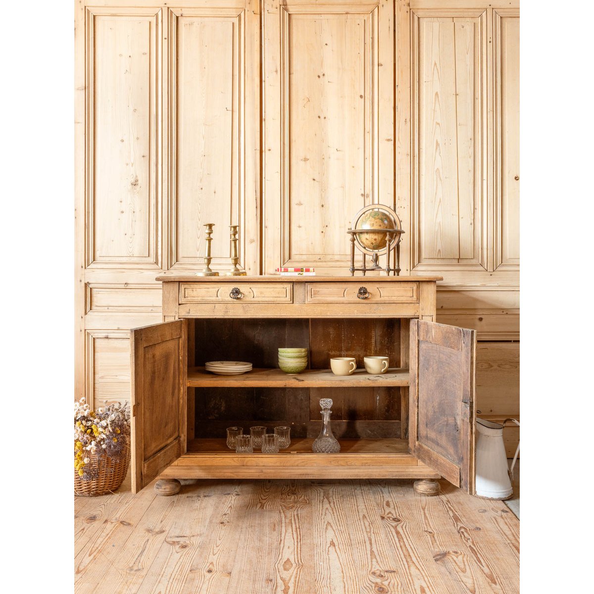 Buffet de campagne en bois Gilbert N°1739 - Bon état bois clair, DEBONGOUT