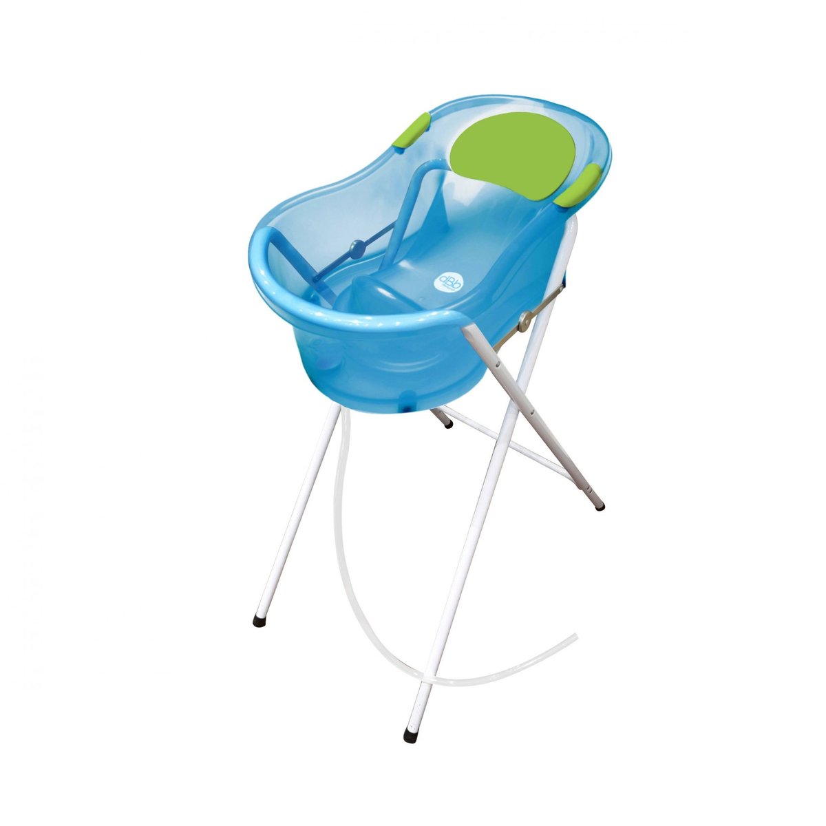 Baignoire 0-6 mois bleue translucide avec transat intégré + support à pied bleu, DBB REMOND