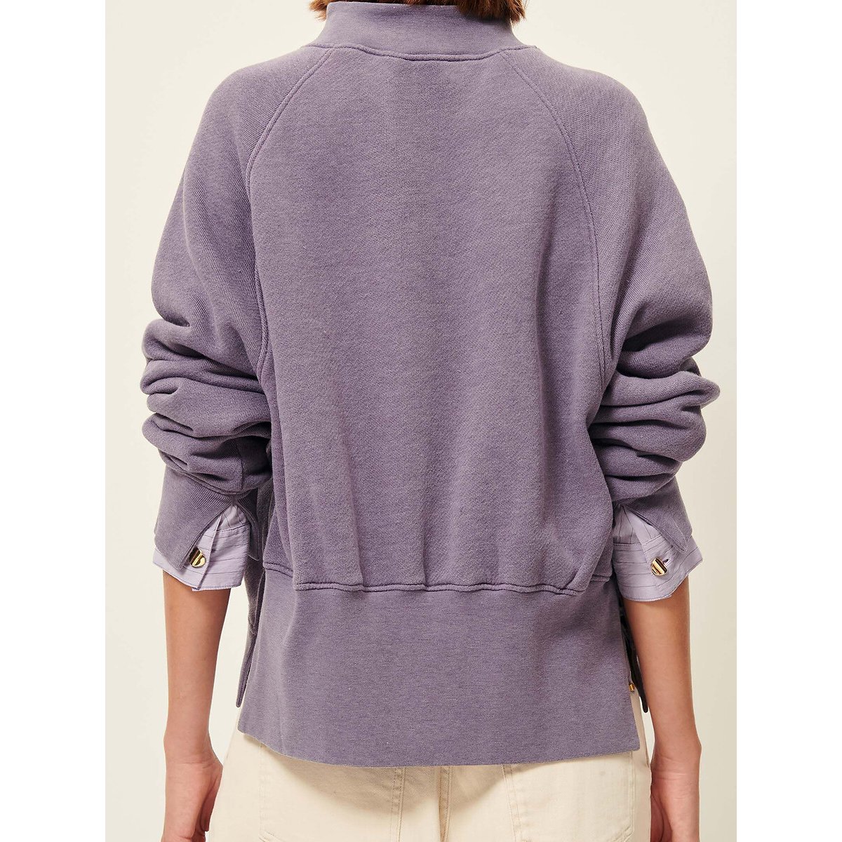 Sweat ample à col montant avec fentes côtés, OLIVEIRA mauve, SESSUN