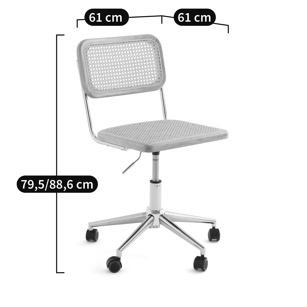 Silla de oficina con ruedas, Cedak natural, LA REDOUTE INTERIEURS
