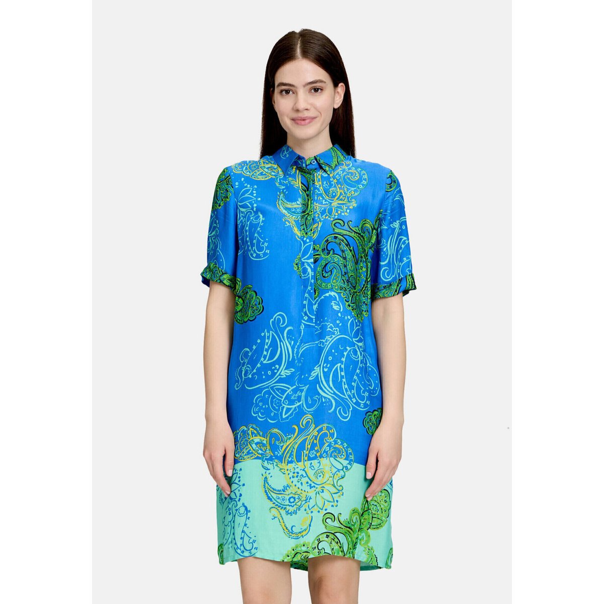 Robe-chemisier à patte de boutonnage green/blue, BETTY BARCLAY