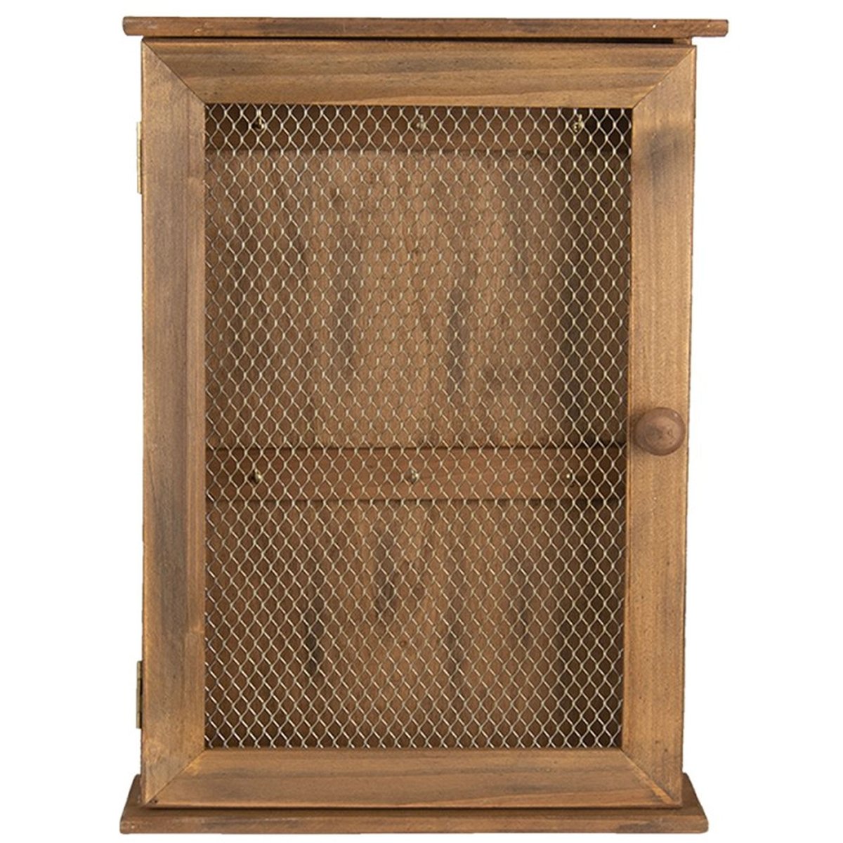Boîte à clés murale en bois grillagé 28x9x40cm bois, WADIGA