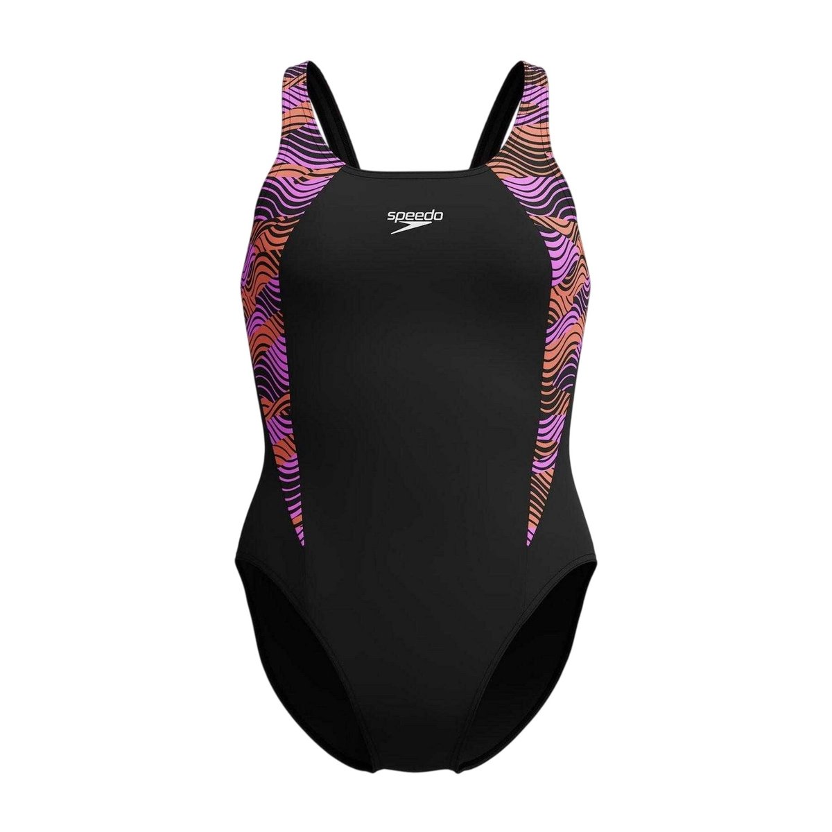 Maillot de bain 1 pièce motif/style imprimé SPLICE noir, SPEEDO