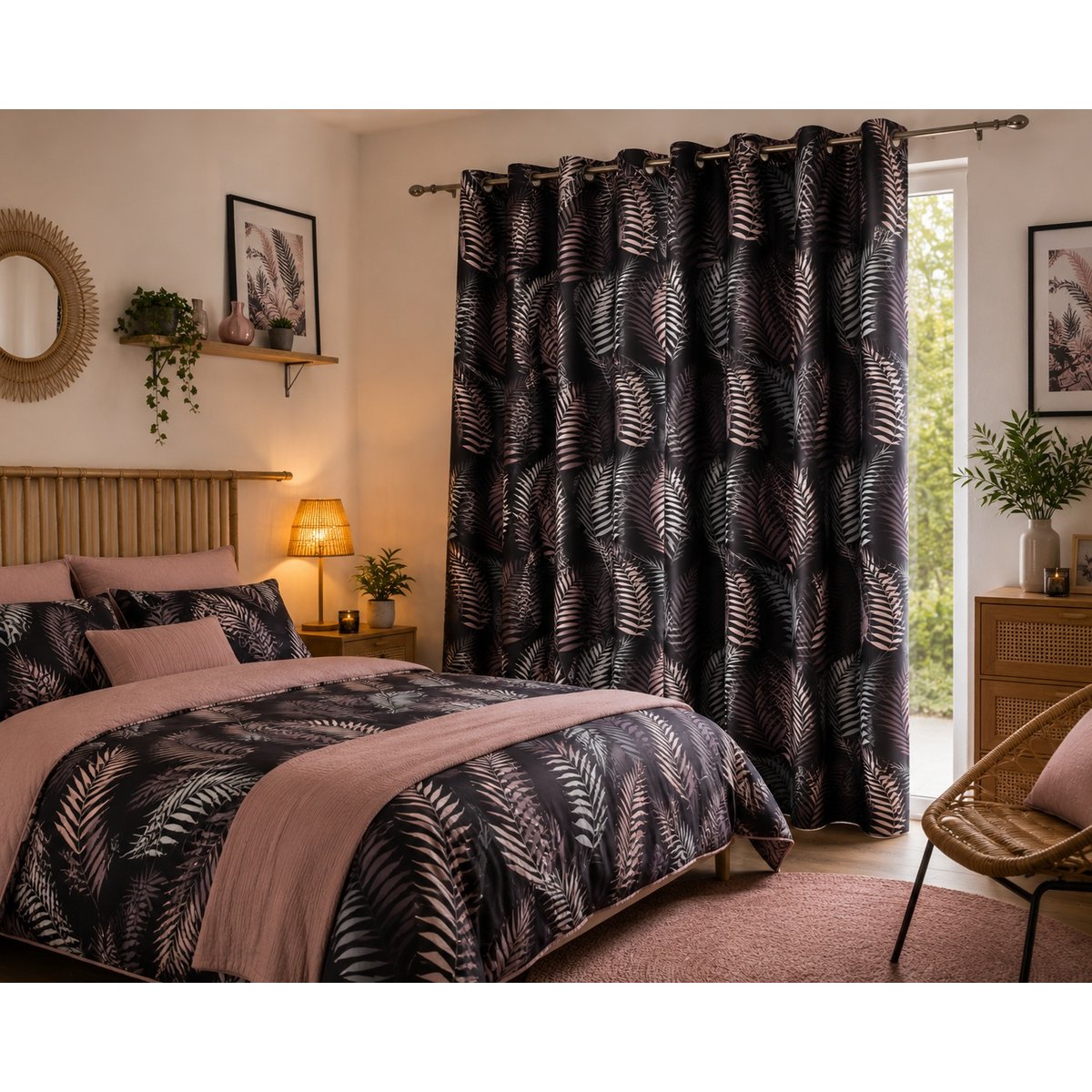 Rideau a oeillets en polyester Goyave marron, EDEN