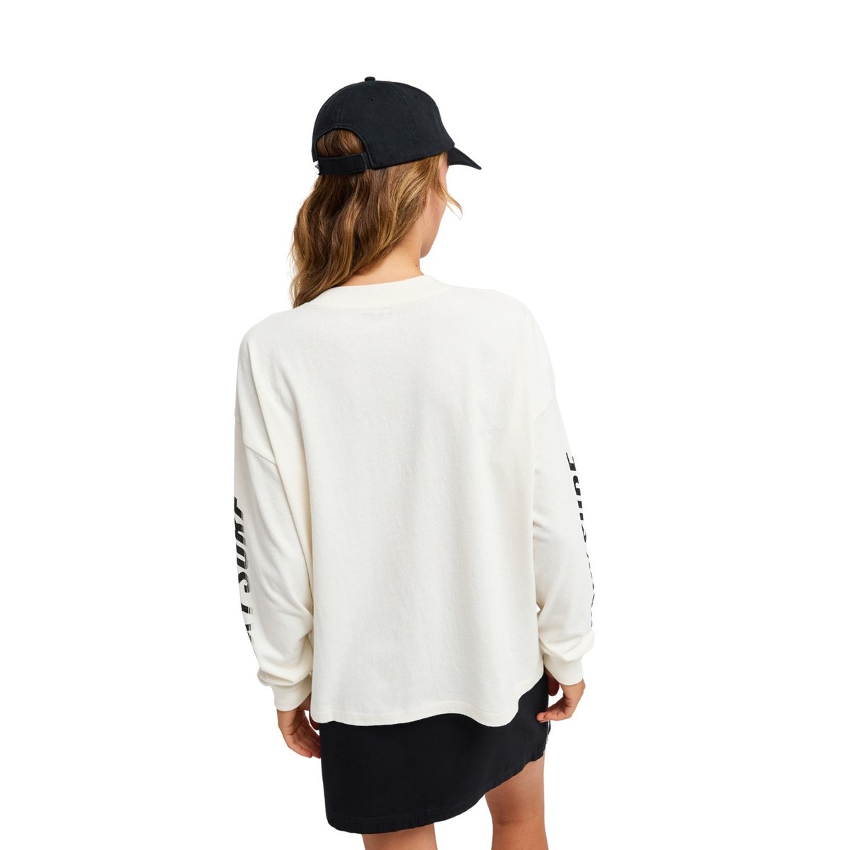 T-shirt oversize à manches longues SEA IS BEAUTIFUL. blanc coconut milk, ROXY