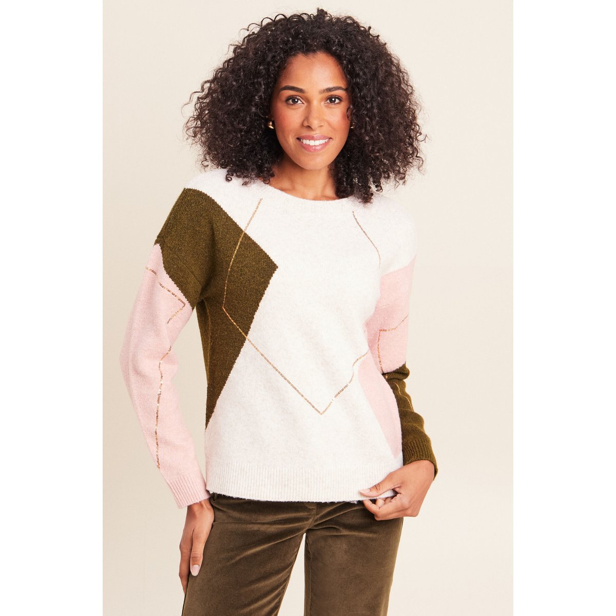 Pull col rond beige, BREAL