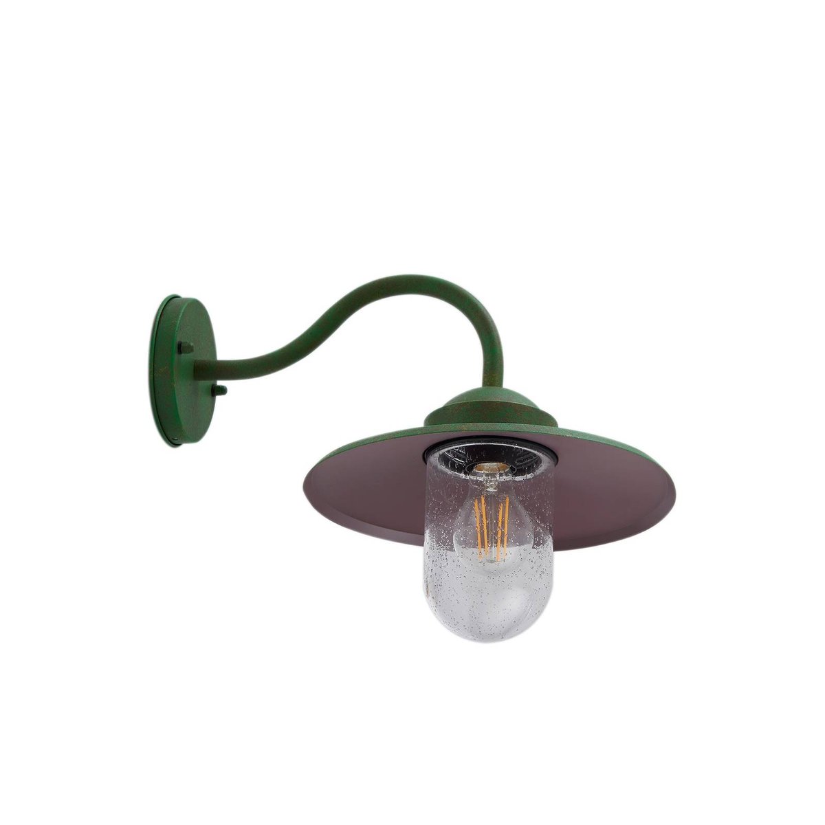 Applique extérieure en aluminium moderne vert vintage, transparent, LINDBY
