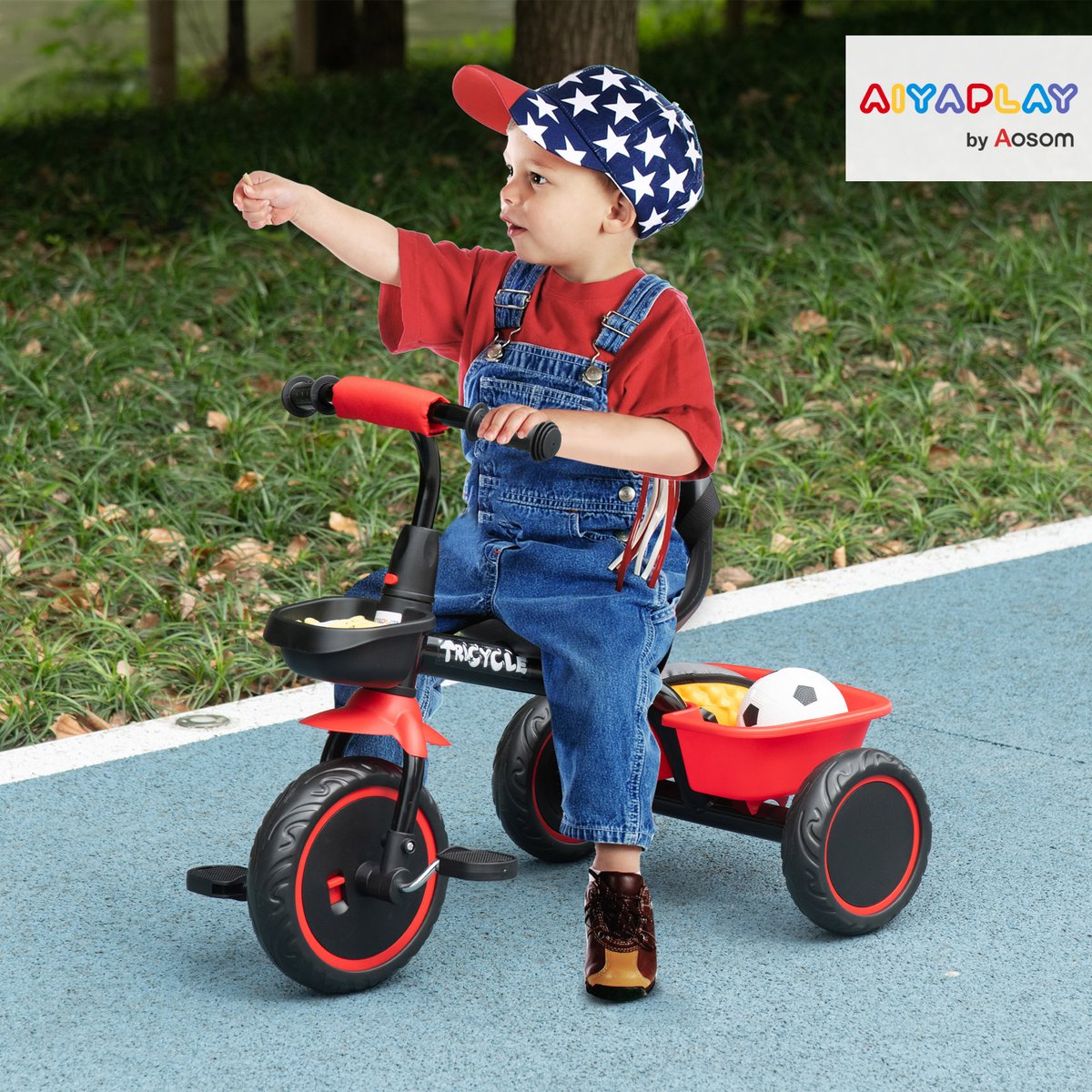 Tricycle pour enfants PP Rouge rouge et noir, AIYAPLAY