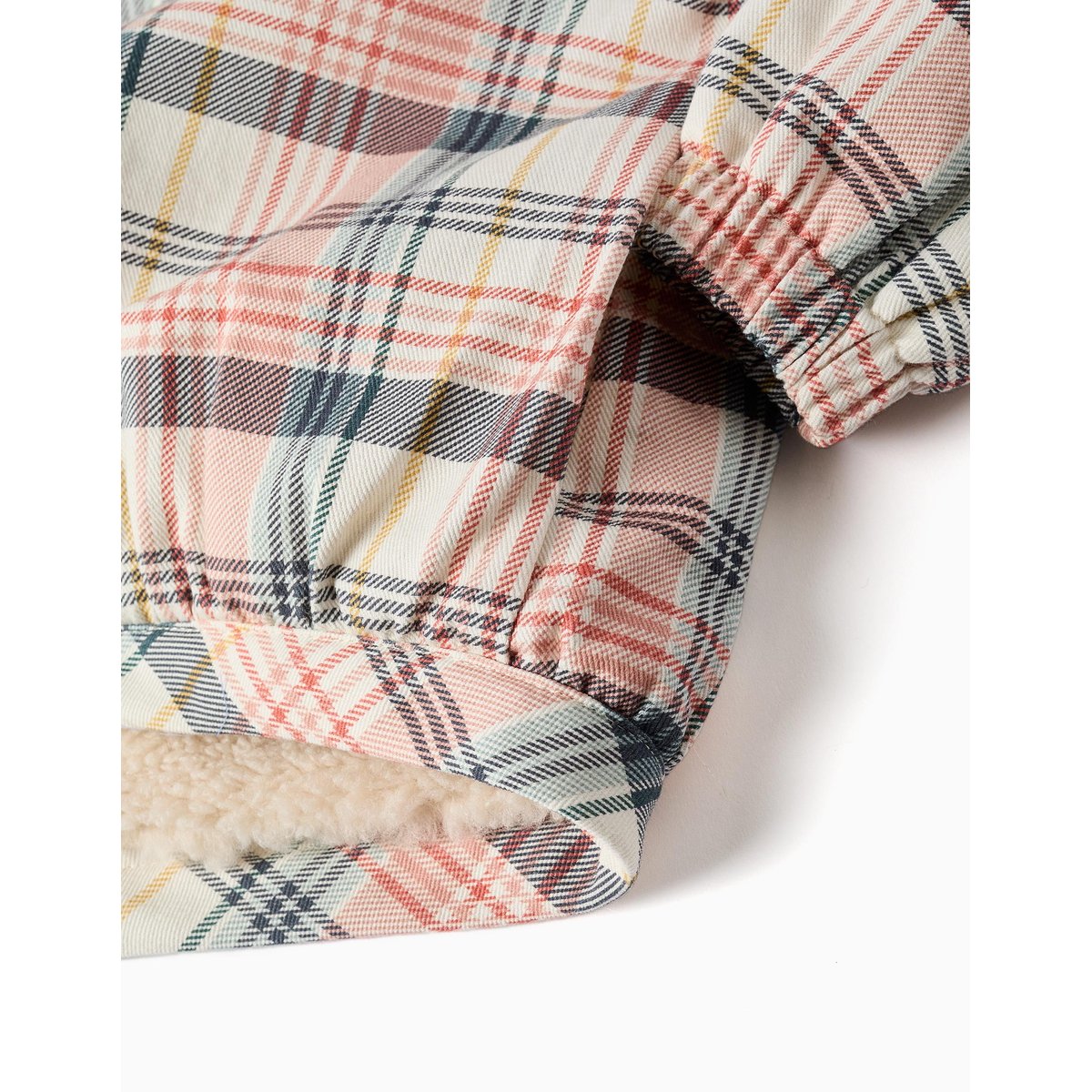 Blouson à carreaux avec col et doublure en sherpa blanc, ZIPPY