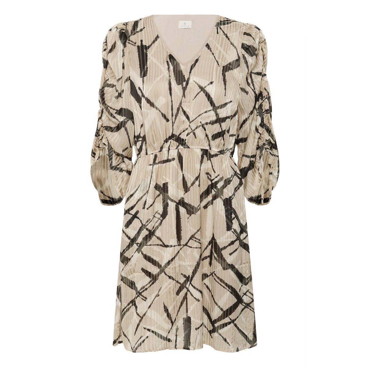 Dress beige feather gray/noir graphic, KAFFE