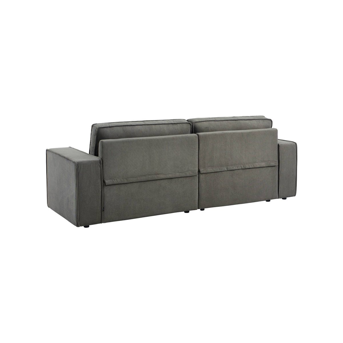 Canapé d'angle droit velours côtelé 3 places CHILL crème, SWEEEK