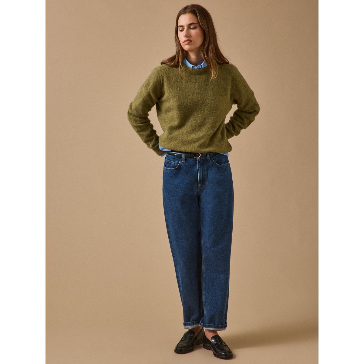 Jean droit Laure coton biologique denim stone, CYRILLUS