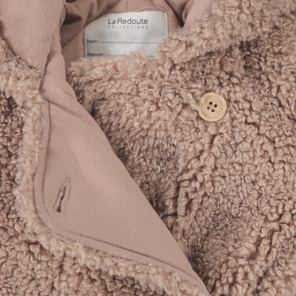 Sherpa Warm Hooded Pramsuit brown, LA REDOUTE COLLECTIONS