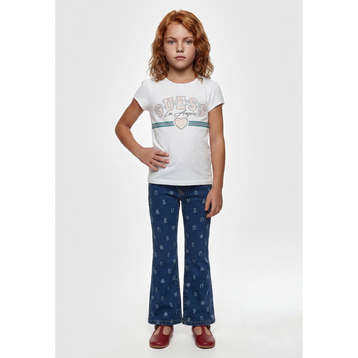 T-Shirt Avec Logo Imprimé blanc, GUESS KIDS