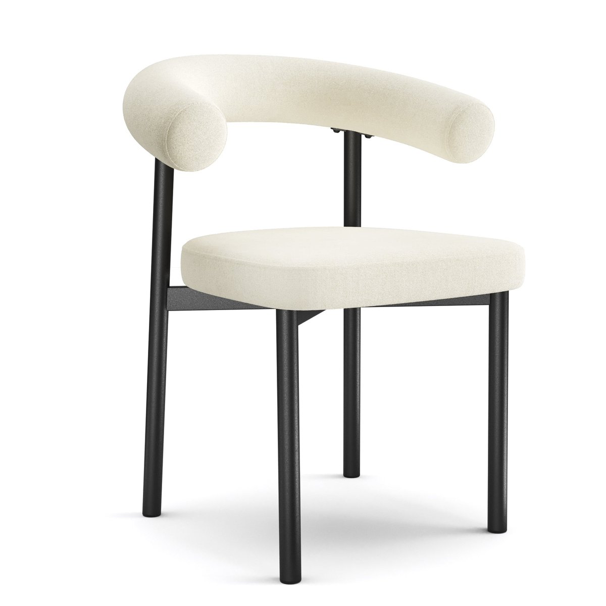 Lot de 2 chaises en tissu tramé toucher doux HARPER crème, SIA HOME