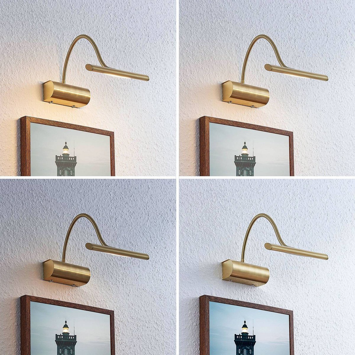 Applique en métal moderneLED, Rakel laiton mat, LINDBY