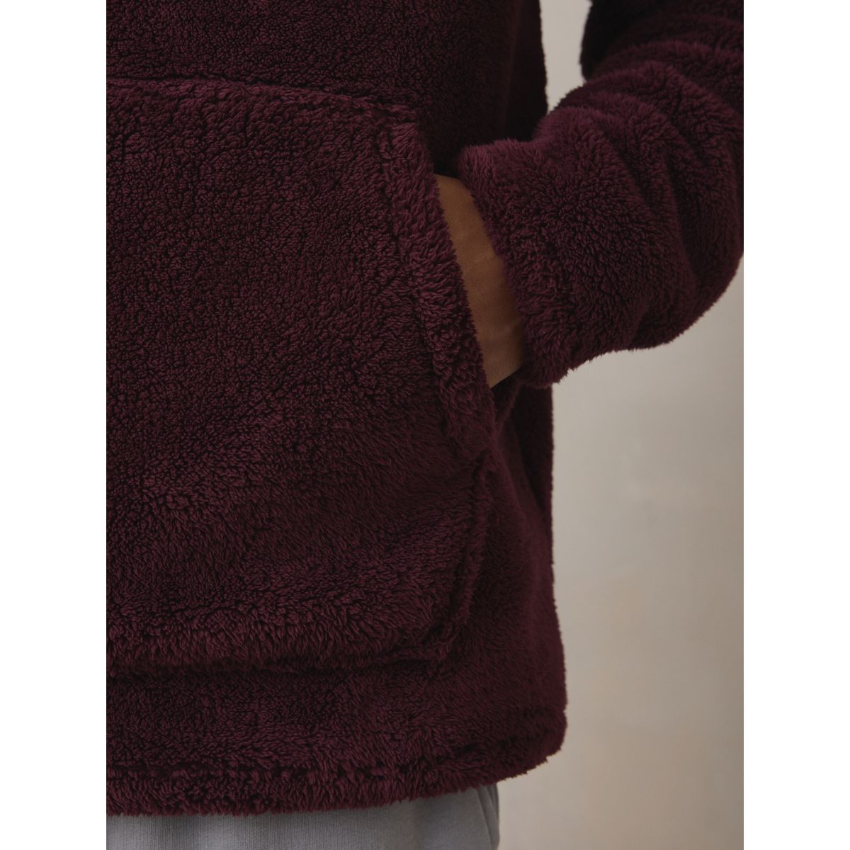Sweat à capuche en peau lainée snoopy rouge bordeaux, NEXT