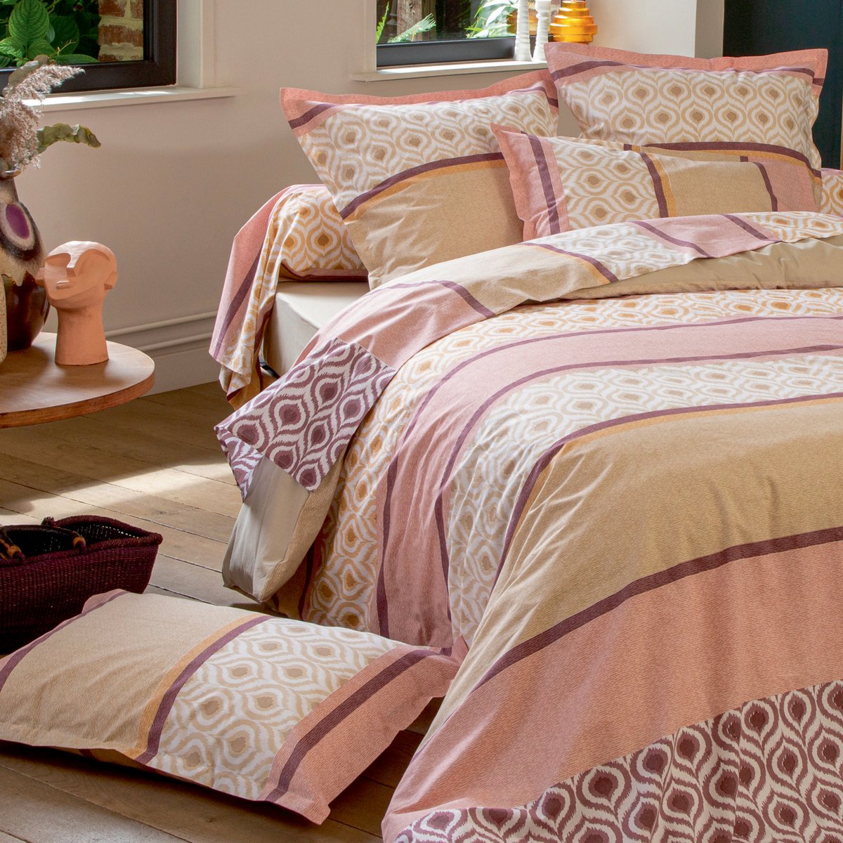 Taie de traversin coton - INOUK ROSE rose, TRADILINGE