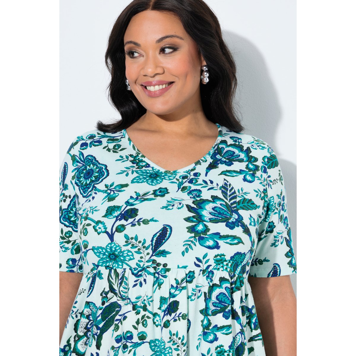 T-shirt long blanc cassé, ULLA POPKEN