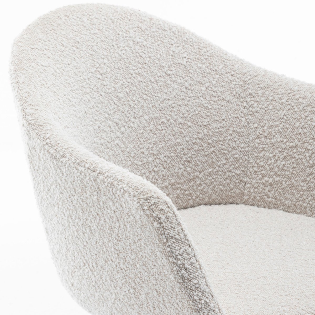 Chaise de bureau en tissu bouclette et métal- KOOIJ écru, DRAWER
