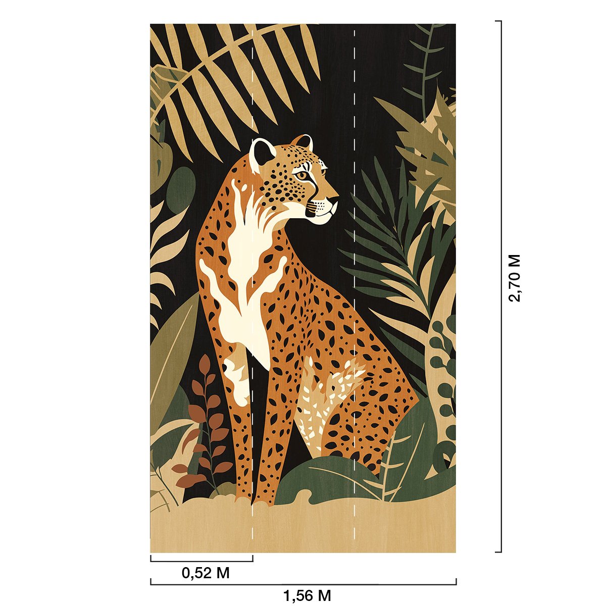 Papier peint, panthère orange, HEXOA