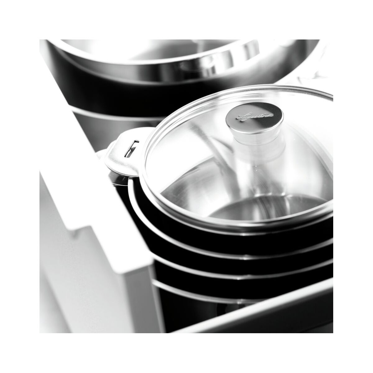 Wok Salvaspazio+ inox non revetu 30cm argent / métallique, LAGOSTINA