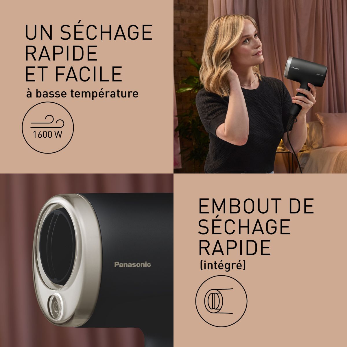 Sèche cheveux EH-NA7N-K825 noir, PANASONIC