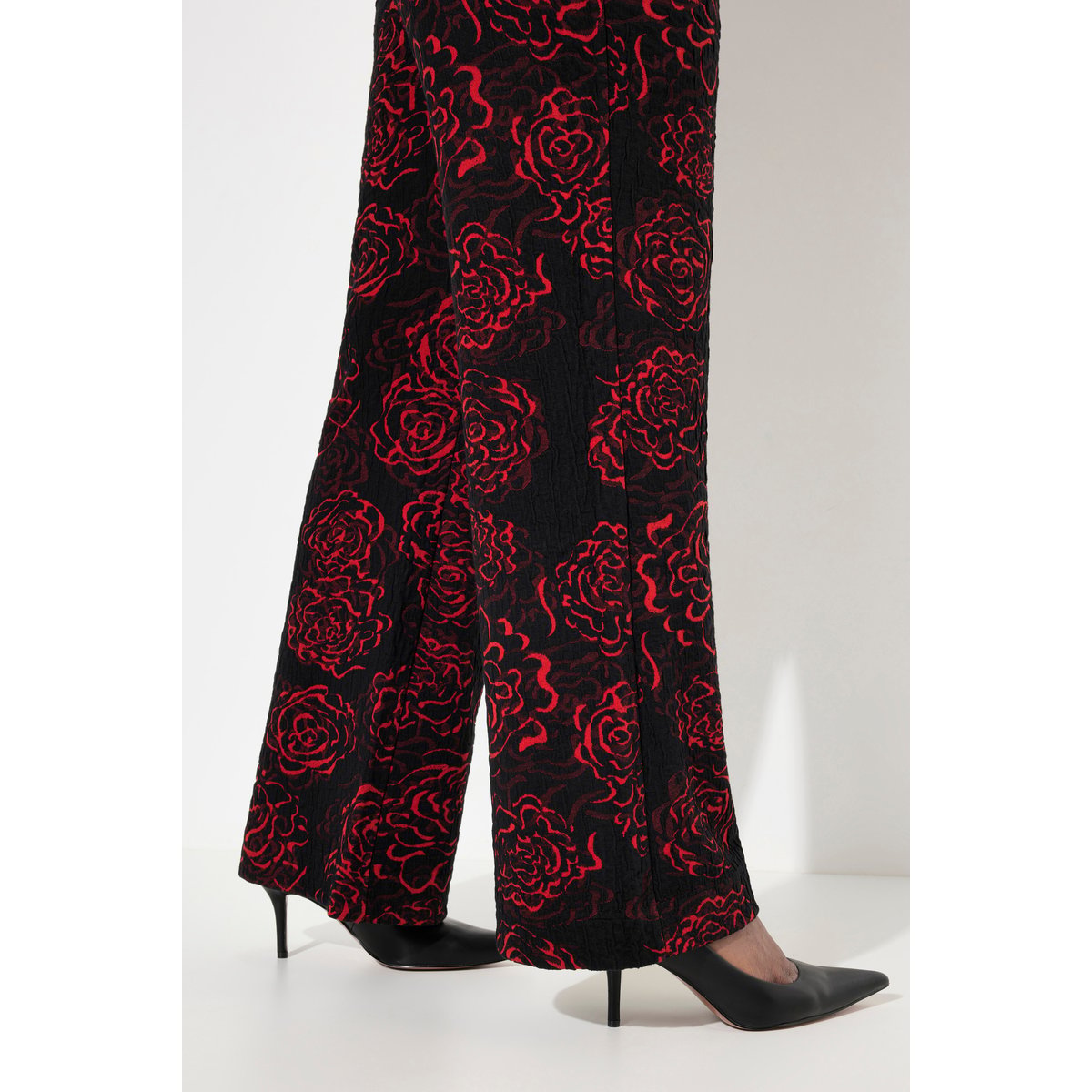 Pantalon en jersey, motif Jacquard à fleurs salsa, ULLA POPKEN