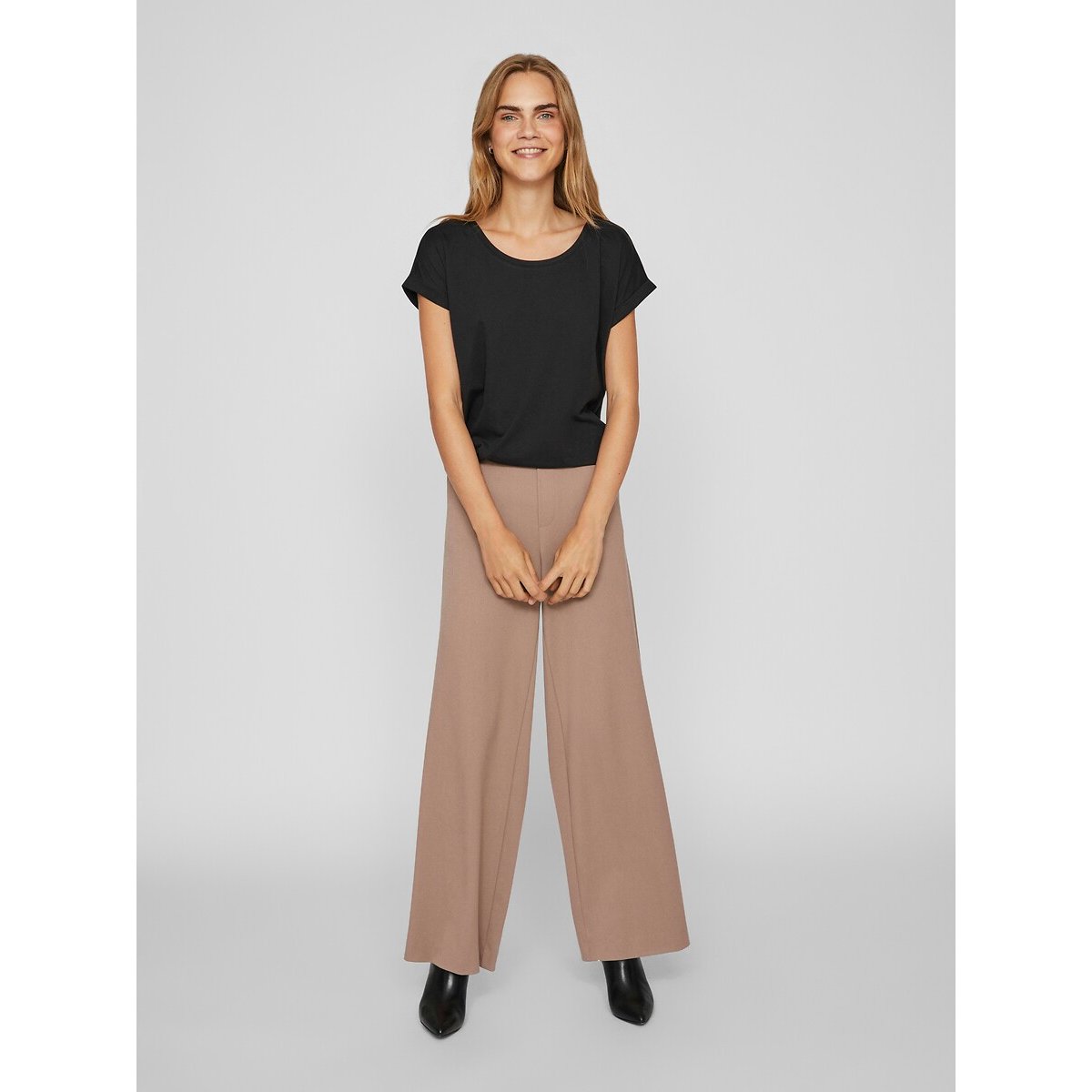 T-shirt in jersey zwart, VILA