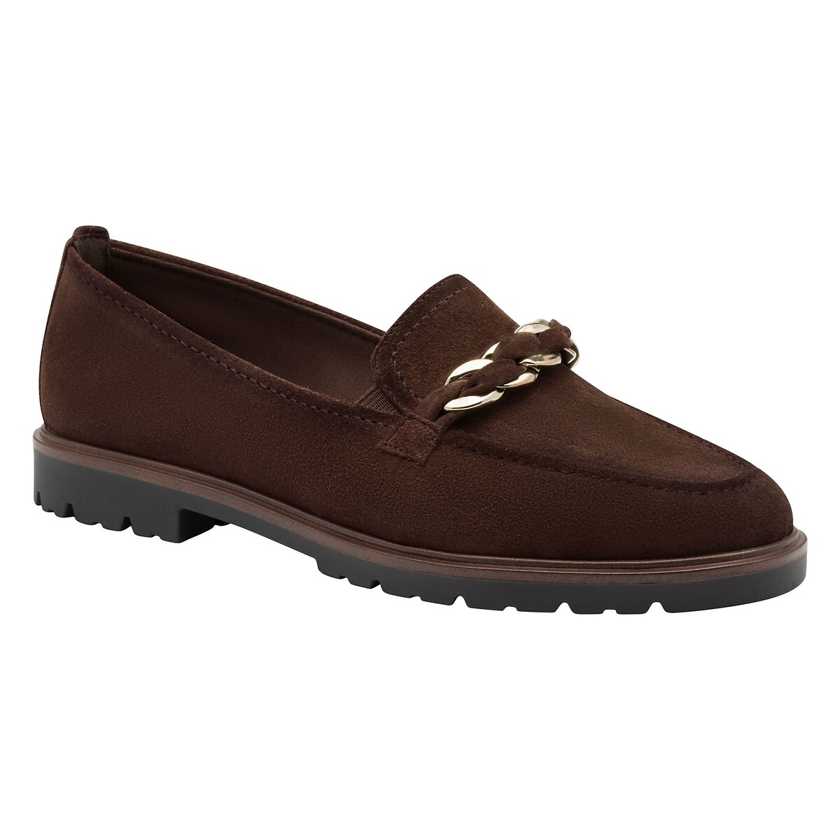 Mocassins en cuir marron foncé, TAMARIS