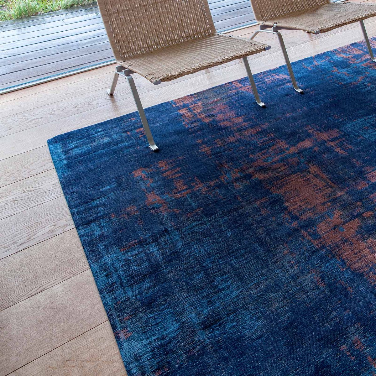 Tapis intérieur/extérieur tissé plat BLUE DAWN noir, NOVATREND