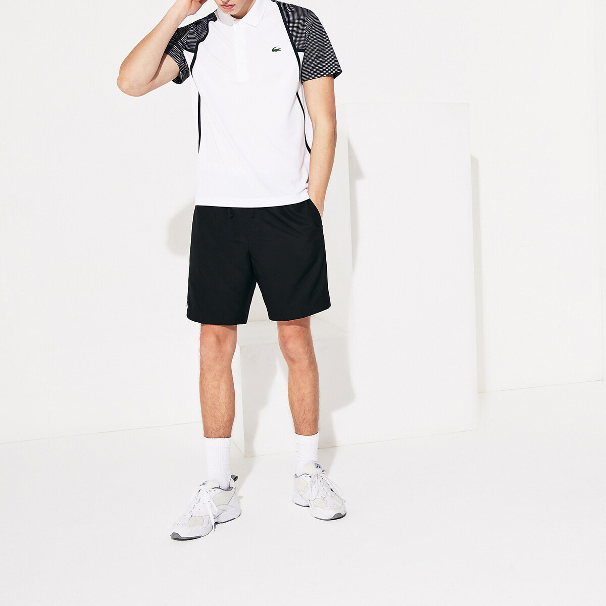 Short de sport en polyester Lacoste Sport noir, LACOSTE
