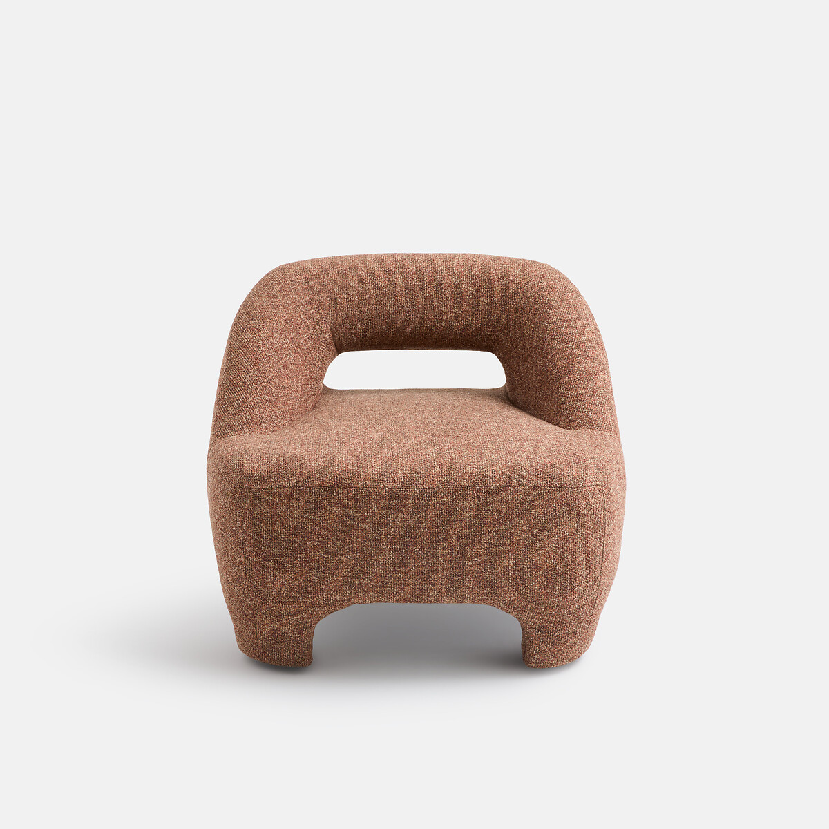 Fauteuil compact rembourré, gainé de tissu texturé, INAGA marron chiné, LA REDOUTE INTERIEURS
